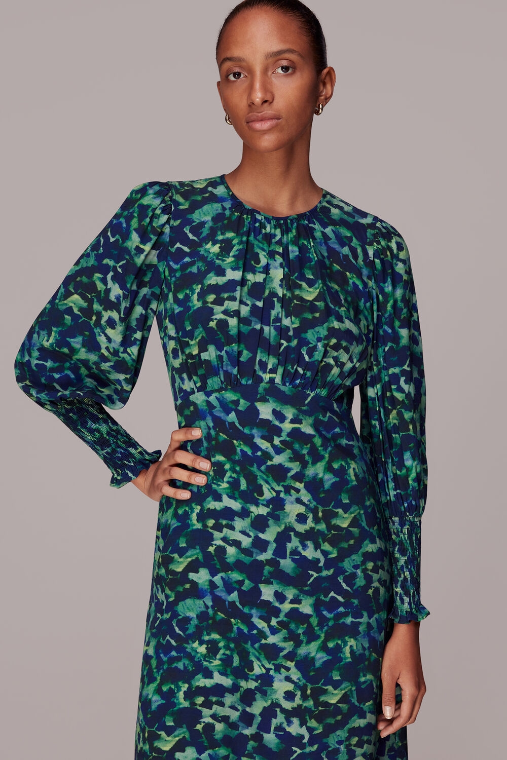 Ink Cheetah Print Midi Dress